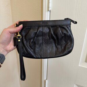 Coach Black Leather Wristlet